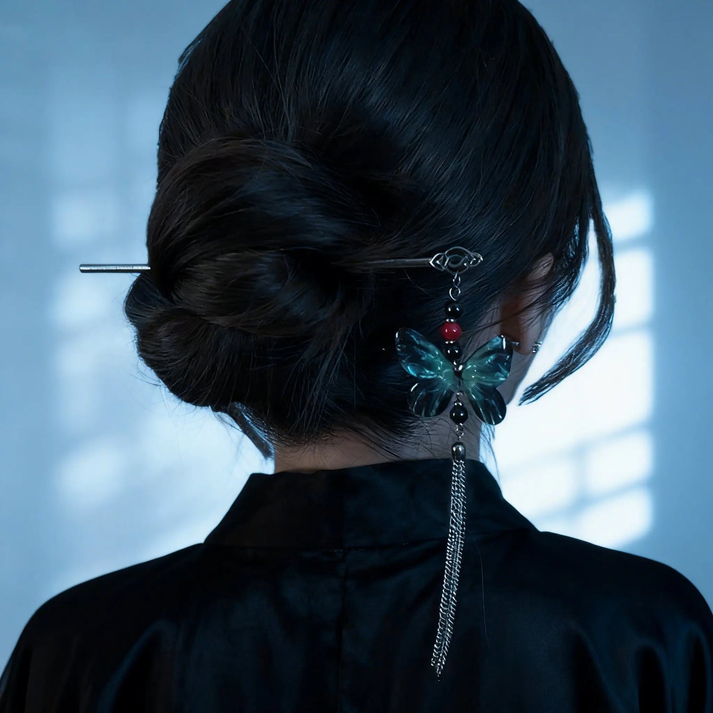 6PCS Dark Metal Hairpin Set Gothic Dark Girl Accessories for Halloween Cosplay Hanfu Qipao Punk Tassel Fall Hair Claw Unique Elegant Hair Clip Pin Exquisite French Hair Pin Clavicular Head Clip Banana Clip Hair