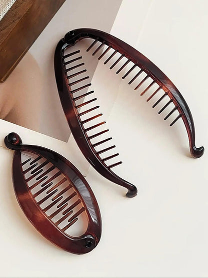 Simple Fishbone-Design Banana Clip, Ponytail Claw Clip, Elegant Hair Accessories for Women and Girls, Minimalist Headwear for Thick Hair, Barrette Hair Clip