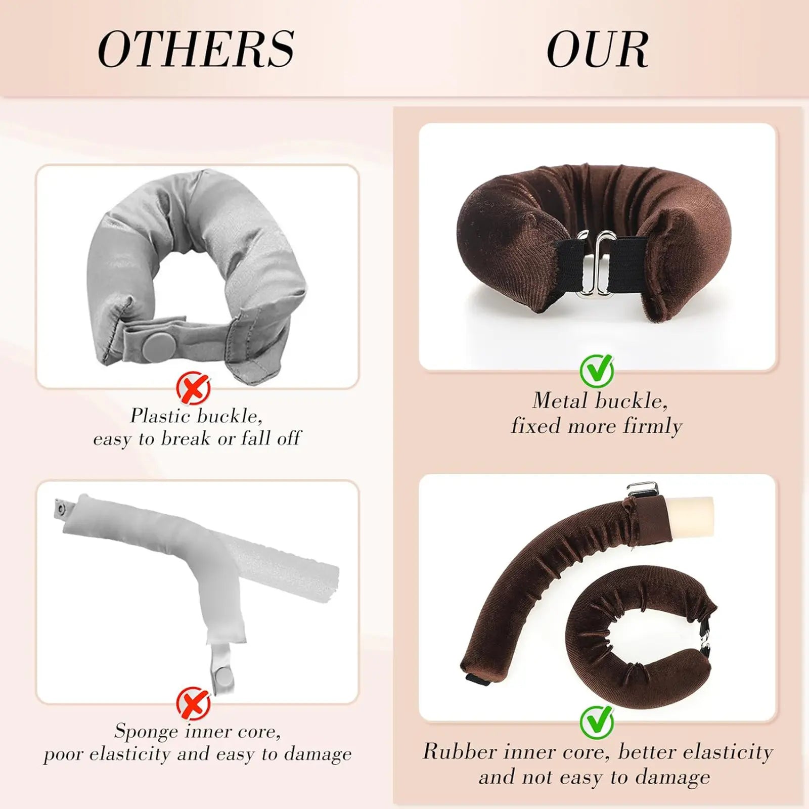 3-Pack Heatless Velvet Hair Curlers with Silk Scarf, No Heat Curling Rods for Long & Medium Hair, Sleep-In Curl Styling Kit