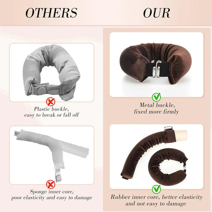 3-Pack Heatless Velvet Hair Curlers with Silk Scarf, No Heat Curling Rods for Long & Medium Hair, Sleep-In Curl Styling Kit