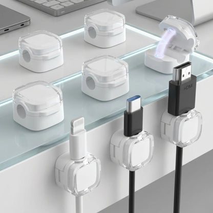 8 Pcs Magnetic Cord Holder for Desk | Wall Mounted Cable Organizer Clips, Non-Slip Wire Management for Home Office