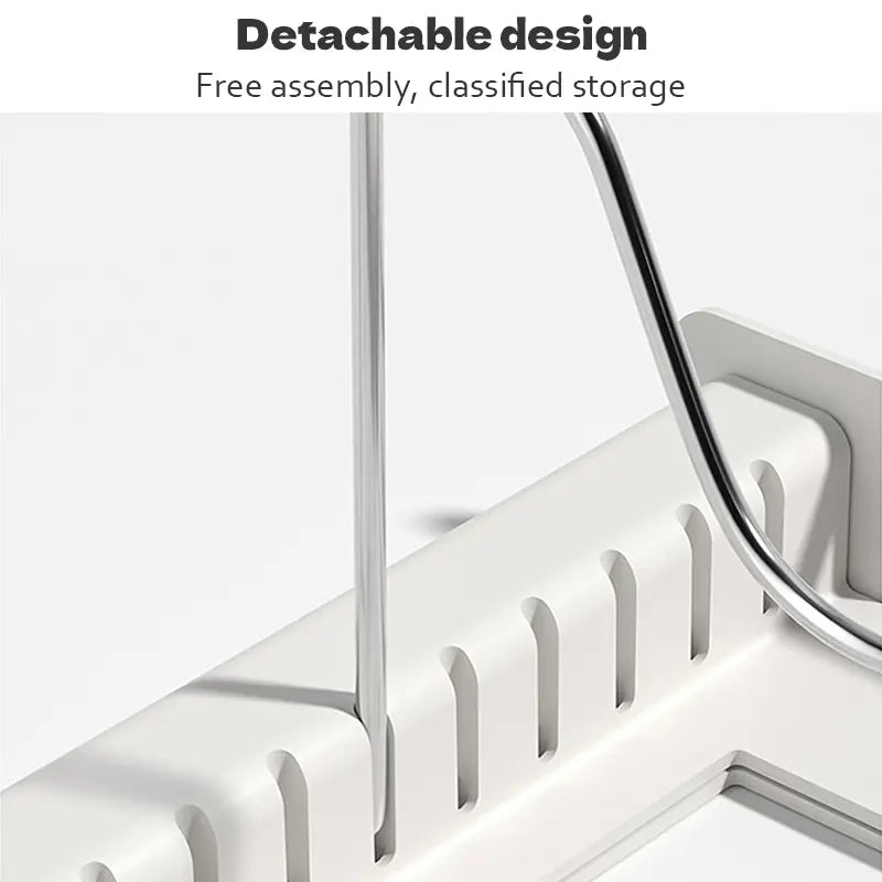 Multi-Functional Telescopic Kitchen Storage Rack - Expandable Kitchenware Storage Rack, Cabinet Cookware Rack, 7 Adjustable Compartments and Pot Cover Brackets, Plate Storage Rack, Cabinet Storage Rack for Pots, Utensils, Lids, and Baking Utensils