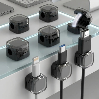 8 Pcs Magnetic Cord Holder for Desk | Wall Mounted Cable Organizer Clips, Non-Slip Wire Management for Home Office