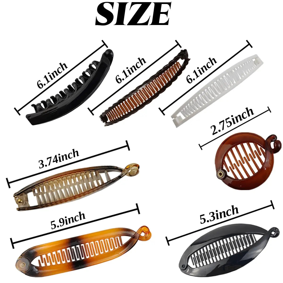 20PCS Banana Hair Clips Classic Hair Comb Banana Clips Ponytail Hair Holder for Women Girls, 7 Styles