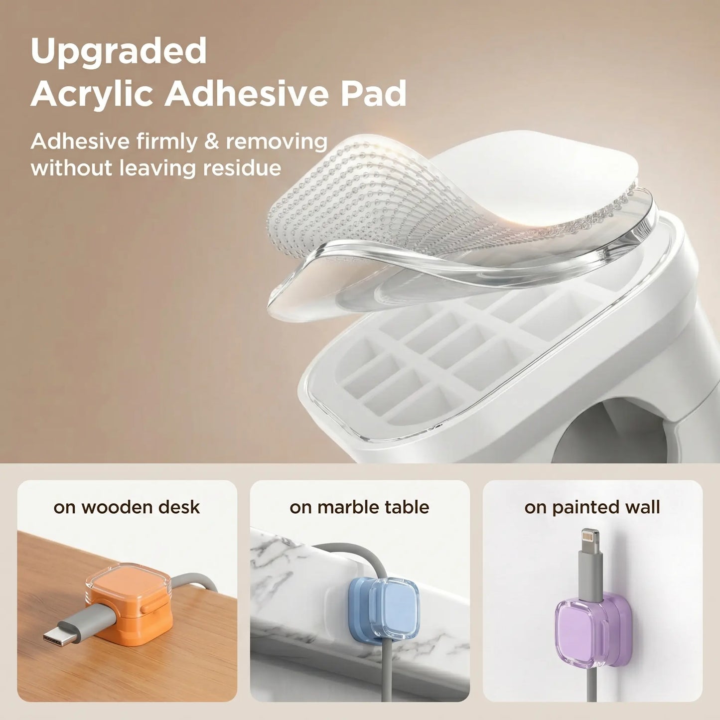 8 Pcs Magnetic Cord Holder for Desk | Wall Mounted Cable Organizer Clips, Non-Slip Wire Management for Home Office