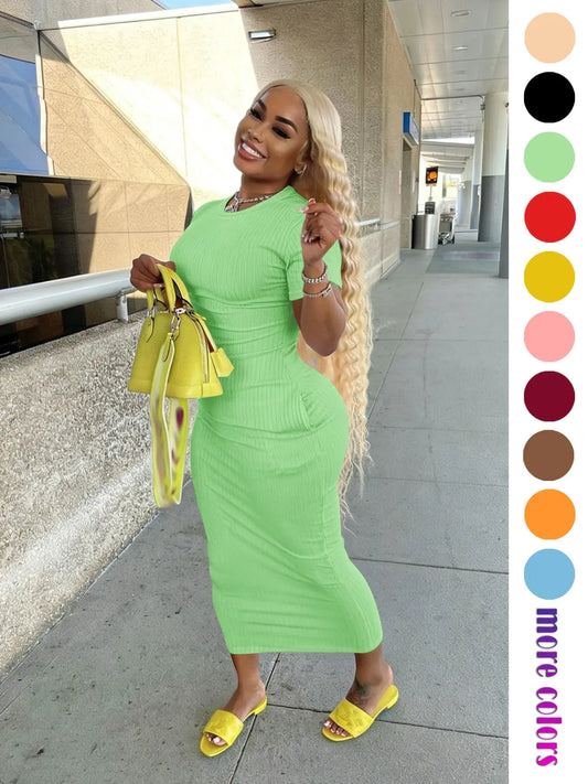 Everyday Ribbed Dress – Comfortable & Flattering Fit