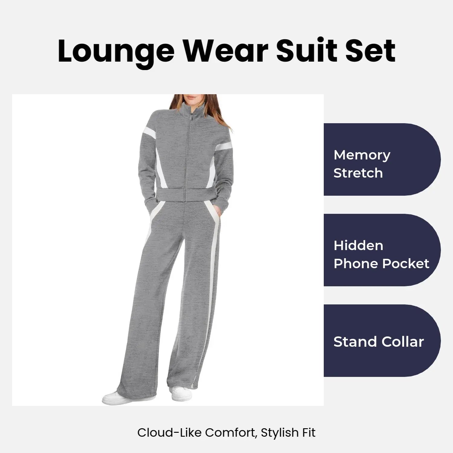 WIHOLL Lounge Sets for Women 2025 Sweatsuit 2 Piece Outfits Sweatshirt Wide Leg Sweatpant Tracksuit Matching Set Summervibes
