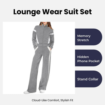 WIHOLL Lounge Sets for Women 2025 Sweatsuit 2 Piece Outfits Sweatshirt Wide Leg Sweatpant Tracksuit Matching Set Summervibes