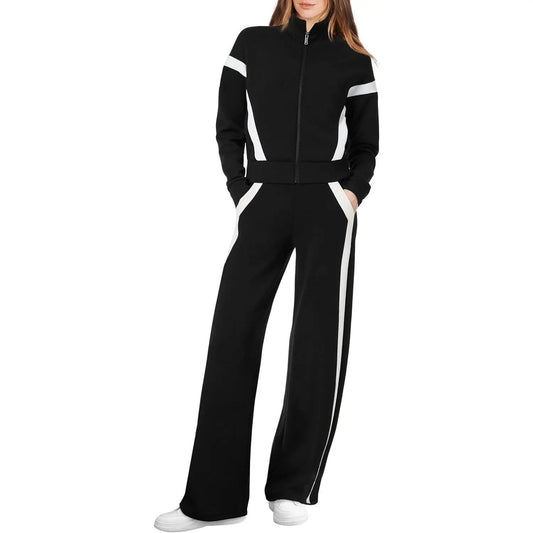 WIHOLL Lounge Sets for Women 2025 Sweatsuit 2 Piece Outfits Sweatshirt Wide Leg Sweatpant Tracksuit Matching Set Summervibes