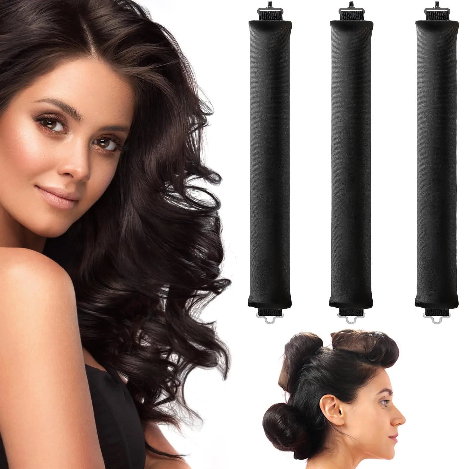 Heatless Hair Curler Set, 3 Counts/Set No Heat Hair Curler, Hair Curling Rods, Hair Styling Tool for Women & Girls, Sleeping Hair Curling Tool, Hair Styling Accessories