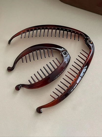 Simple Fishbone-Design Banana Clip, Ponytail Claw Clip, Elegant Hair Accessories for Women and Girls, Minimalist Headwear for Thick Hair, Barrette Hair Clip