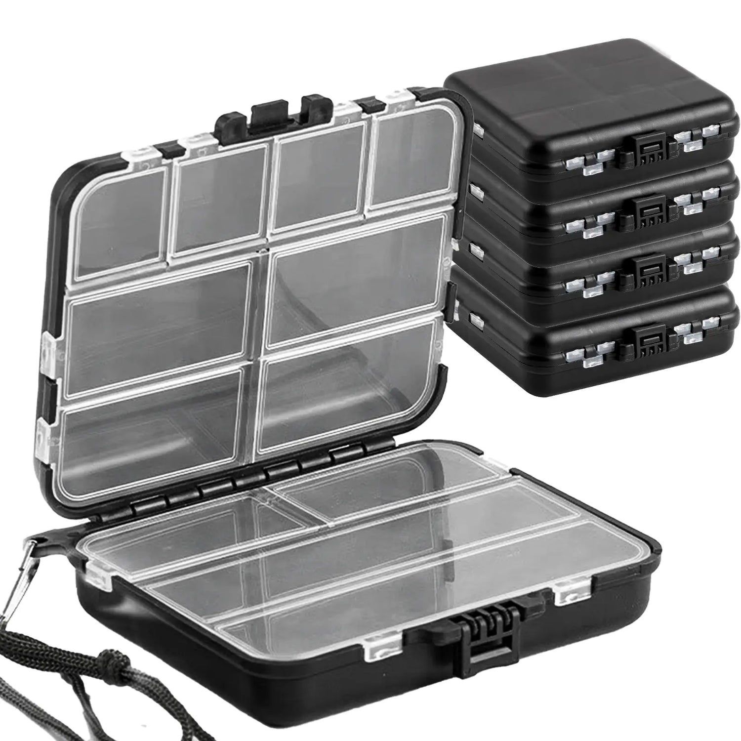 Tcakelox 5 Pack Mini Plastic Tackle Boxes for Small Tackle Box Organizer, Ideal for Fishing Storage Containers, Kayak Fly Boxes Large