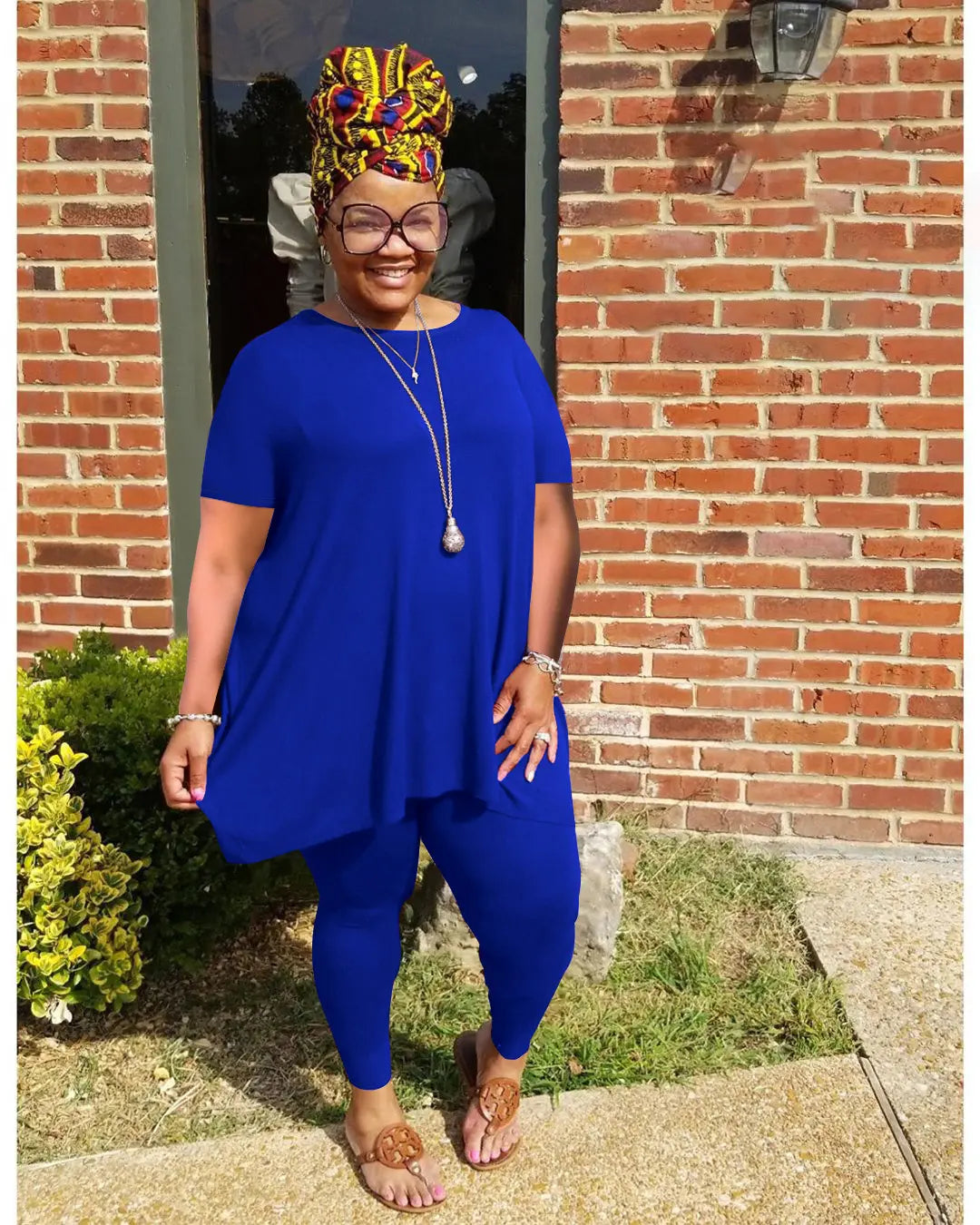 Women plus Size 2 Piece Outfits Short Sleeve Top and Legging Pant Set Lounge Sets Tracksuit