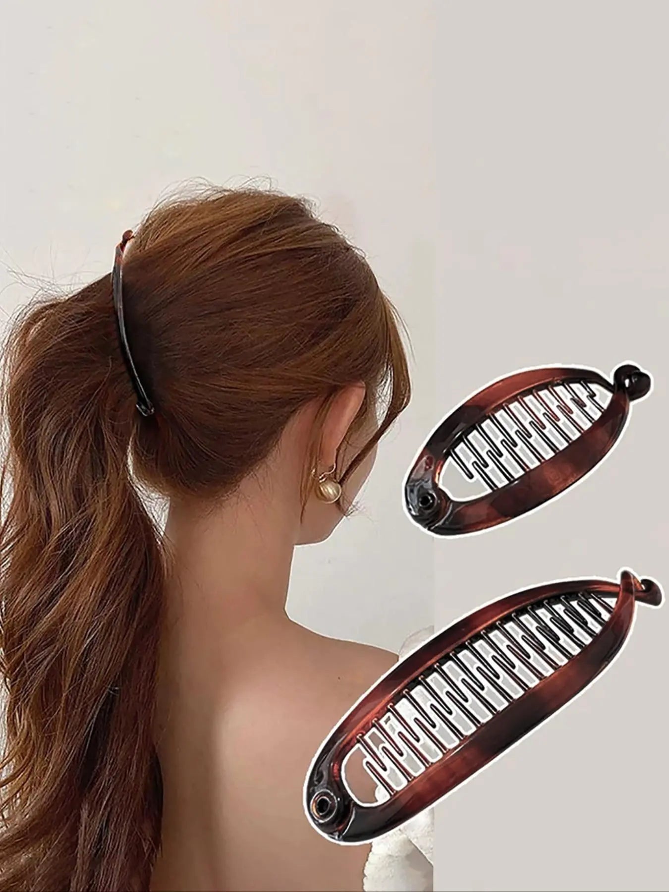 Simple Fishbone-Design Banana Clip, Ponytail Claw Clip, Elegant Hair Accessories for Women and Girls, Minimalist Headwear for Thick Hair, Barrette Hair Clip