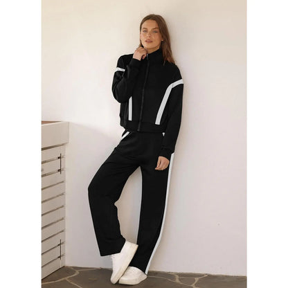 WIHOLL Lounge Sets for Women 2025 Sweatsuit 2 Piece Outfits Sweatshirt Wide Leg Sweatpant Tracksuit Matching Set Summervibes