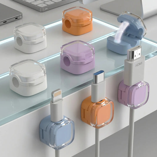 8 Pcs Magnetic Cord Holder for Desk | Wall Mounted Cable Organizer Clips, Non-Slip Wire Management for Home Office