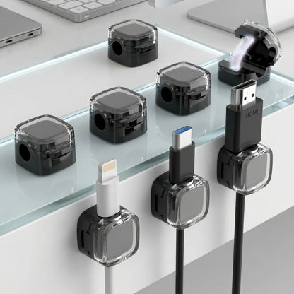 8 Pcs Magnetic Cord Holder for Desk | Wall Mounted Cable Organizer Clips, Non-Slip Wire Management for Home Office